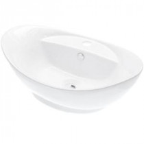 Oval Vitreous China Vessel Sink in White