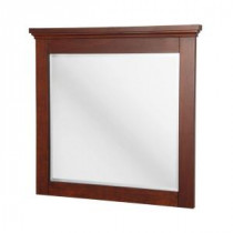 Manchester 36 in. L x 34 in. W Wall Mirror in Mahogany