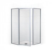 Legend Series 59 in. x 66 in. Framed Neo-Angle Shower Door in Platinum and Clear Glass