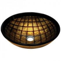Glass Vessel Sink in Gold and Brown Foil Underlay