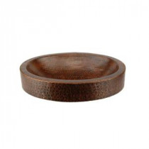 Compact Oval Skirted Hammered Copper Vessel Sink in Oil Rubbed Bronze