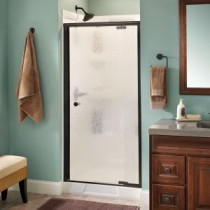Silverton 36 in. x 66 in. Semi-Framed Pivot Shower Door in Bronze with Rain Glass