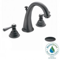 Kingsley 8 in. Widespread 2-Handle High-Arc Bathroom Faucet Trim Kit in Wrought Iron (Valve Sold Separately)