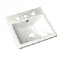 Studio Carre Undercounter Bathroom Sink with 8 in. Faucet Holes in White