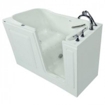 Gelcoat 5 ft. Walk-In Air Bath Tub with Right-Hand Quick Drain and Cadet Right-Height Toilet in White