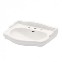 English Turn 27 in. Pedestal Sink Basin Only in White