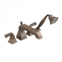 Town Square 2-Handle Deck-Mount Tub Faucet with Personal Shower in Oil Rubbed Bronze