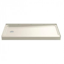 Ensemble 32 in. x 60 in. Single Threshold Shower Base in Biscuit