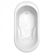 Champion Oval 6 ft. x 35.75 in. x 21.5 in. Whirlpool Tub in White