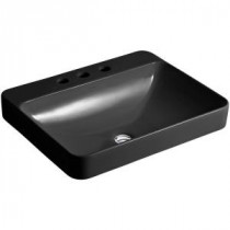 Vox Rectangle Above-Counter Vessel Sink in Black Black