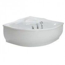PureScape 314 4.75 ft. Acrylic Center Drain Neo-Angle Round Corner Alcove Non-Whirlpool Bathtub in White