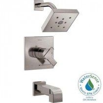 Ara 1-Handle H2Okinetic Tub and Shower Faucet Trim Kit in Stainless (Valve Not Included)