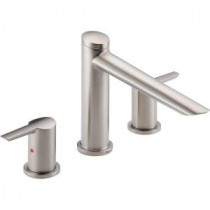 Compel 2-Handle Deck-Mount Roman Tub Faucet Trim Kit Only in Stainless (Valve Not Included)