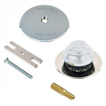 Universal NuFit Foot Actuated Bathtub Stopper with Grid Strainer, One Hole Overflow and Combo Pin Kit in Chrome Plated