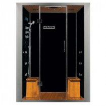 Galaxy Plus 59 in. x 36 in. x 84 in. Steam Shower Enclosure Kit with 4.2kw Generator in Black