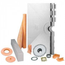 Kerdi-Shower 48 in. x 48 in. Shower Kit in PVC with Brushed Brass Anodized Aluminum Drain Grate