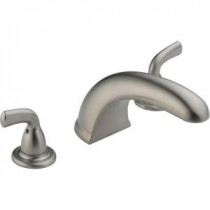 Foundations 2-Handle Deck-Mount Roman Tub Faucet Trim Kit Only in Stainless (Valve Not Included)