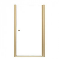 Fluence 37-1/2 in. x 65-1/2 in. Semi-Framed Pivot Shower Door in Anodized Brushed-Bronze with Crystal Clear Glass