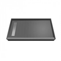 42 in. x 60 in. Single Threshold Shower Base with Left Drain and Tileable Trench Grate