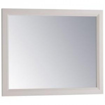 Teasian 26 in. x 31.4 in. Framed Single Wall Mirror in Cream