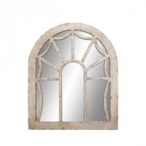 44 in. H x 36 in. W Elise Antique Ivory Wood Framed Mirror