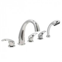 5-Piece Fast Fill 2-Handle Deck-Mount Roman Tub Faucet with Handshower in Chrome