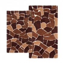 Boulder 21 in. x 34 in. and 24 in. x 40 in. 2-Piece Bath Rug Set in Brown