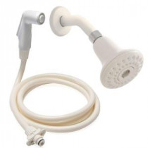 2-in-1 Convertible 1-Spray Fixed Shower Head in White