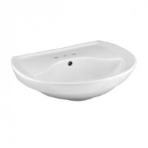 Ravenna Pedestal Sink Basin with 4 in. Faucet Centers in White