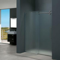 Elan 60 in. x 74 in. Frameless Bypass Shower Door in Stainless Steel with Frosted Glass