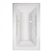 Town Square 6 ft. x 42 in. Center Drain EcoSilent EverClean Whirlpool Tub with Chromatherapy in White
