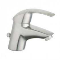 Euro Smart Single Hole Single Handle Low-Arc Bathroom Faucet in Brushed Nickel
