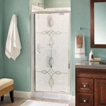 Silverton 36 in. x 66 in. Semi-Frameless Pivot Shower Door in Chrome with Tranquility Glass