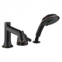 Talis C Single-Handle Deck-Mount Tub Filler Trim Kit with Handshower in Rubbed Bronze (Valve Not Included)