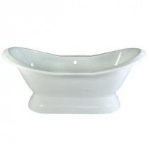 6 ft. Cast Iron Claw Foot Double Slipper Tub with 7 in. Deck Holes in White