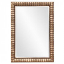 41 in. x 29 in. Silver Variegated Patterned Wood Framed Mirror
