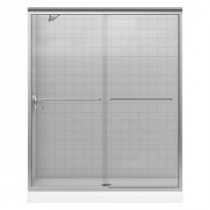Fluence Semi-Framed Sliding Bath Shower Door with Crystal Clear Glass in Matte Nickel