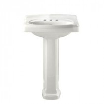 Portsmouth Vitreous China Pedestal Combo Bathroom Sink in White