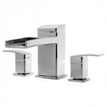Kenzo 2-Handle Deck Mount Waterfall Roman Tub Faucet Trim Kit in Polished Chrome (Valve Not Included)