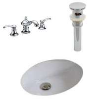 Oval Undermount Bathroom Sink Set in White with 8 in. O.C. cUPC Faucet and Drain