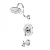 Saxton Single-Handle Tub and Shower Faucet Trim Kit in Polished Chrome (Valve Not Included)