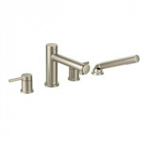 Align 2-Handle Deck Mount Roman Tub Faucet Trim Kit with Handshower in Brushed Nickel (Valve Not Included)