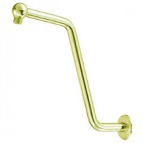 S-Style Extension Brass 13 in. Shower Arm with Flange in Polished Brass