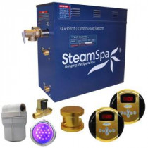 Royal 4.5kW QuickStart Steam Bath Generator Package with Built-In Auto Drain in Polished Gold