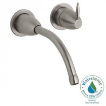 Falling Water Wall Mount Single Handle Bathroom Faucet Trim Kit in Vibrant Brushed Nickel (Valve Not Included)