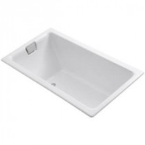 Tea-for-Two 5.5 ft. Reversible Drain Cast Iron Soaking Tub in White