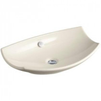 Leaf Fireclay Vessel Above-Counter Bathroom Sink in Almond