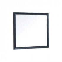 Cube 36 in. W x 30 in. H Framed Wall Mirror in Chocolate Birch