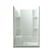 Accord Seated 36 in. x 48 in. x 74-1/2 in. Shower Kit in White