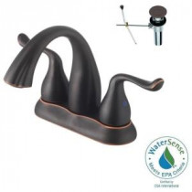 4 in. Centerset 2-Handle Bathroom Faucet in Oil Rubbed Bronze with Pop-Up Drain